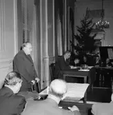 Stadsfullmäktige i Skara. 
Ordförande 1955, Karl Granqvist.