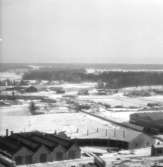 Panoramabild från Centralföreningens silo, Skara. Mot öster 20/3 1968. Stenumskrysset.