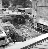 Grundgrävning, Centrumhuset, Skara. 1963.