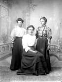 Edla Eriksson *1885, gift Pettersson, 
Elin Erikson *1883, gift Karlsson (Skrädder-Elin). 
Sittande troligen Ester Svensson Klang.

Fotograf: Ellen Kock? Axel Lundbäck m.fl.
Gullspångssamlingen.
Bilder från Gullspång med omnejd.