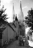 Skara Domkyrka. 
Branden 10/9 1947