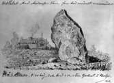 Främmestads sn.
Rest sten, avtecknad av P. A. Säve i reseberättelsen 1863 till KVHA.
