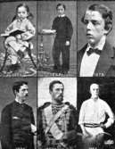 Album.
Nils Lejons samling.
Bilden är sammansatt av 6 mindre bilder 7x3,7. 
Från 1864, 1868, 1973, 1881,1892 och 1925.