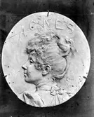 Relief av Charles Friberg 1893, föreställande Agnes de Frumerie. Friberg var skolkamrat och vän till Agnes.

Agnes de Frumeries samling, Danderyd.