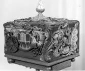 Skrålåda som tillhört vagnmakareämbetet i Jönköping.
Nu i Västergötlands museums samlingar.
Inv.nr. 1180.