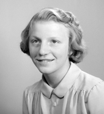 Margareta Andersson, Skärplinge. Foto den 20 december 1952.
