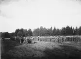 Kungliga Hälsinge Regemente:
Bevakningstrupperna färdiga till avmarsch 1914.
