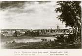 Utsikt över Gävle från väster. Litografi omkring 1840.