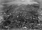 Flygfotografi över Gävle, 1925.
