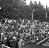 Landskamp i simmning Gästrikland - Dalarna i Harnäsbadet. 1946