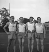 GIF:s segrande lag i DM 4x100 meter och 4x1500 meter.

Från vänster: Bergström, Karlsson, Staf och Bergman. 1940

