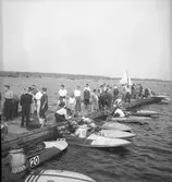 Första racerbåt tävlingen i Nyhamn. 1947