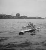 Kanotpaddling i Gävle 1946.