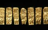 Figurbleck av guld från 400-700 efter Kristus, som påträffades vid utgrävningen av Eketorp II.