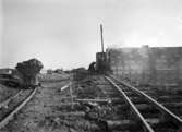 BRO. Kävlingebro. Lund, mars 1925. Lund C. Viaduktbygge till Decan villetåg.