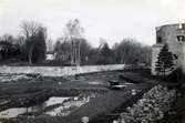 Utgrävning 1933 av torrgraven och vallgraven väster om Kalmar slott.