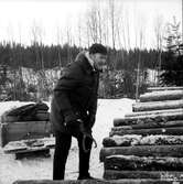 Arbrå,
Skogsbruksområdet avverkar i Flästa,
Februari 1970