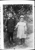 Reprofotografi - en pojke och en flicka, Harg socken, Uppland 1919