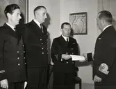 Utdelning av medaljer.