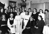 Luciafirande hemma hos Gulli Kleberg, Strömstadsvägen, Uddevalla, på 1940-talet