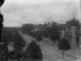 Utsikt från Mjölby ullspinneris hus på Storgatan, kvarteret boken i Vetlanda.