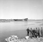 Den 18 april 1961. Gävle Varv. Stapelavlöpning av M/S 109









