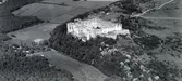 Flygfoto över Borgholms slottsruin.
