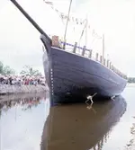 Sjösättning av Briggen Gerda Gefle år 2000.