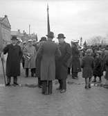 Första majdemonstration vid Fisktorget/Hamntorget. Den 1 maj 1936. Reportage för Arbetarbladet