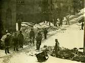 Slamhusgatan grävning för gasledning vintern 1889.
Personer: okänd
