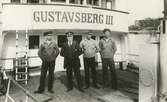 Besättning på Gustavsberg III. Nr 2 från vänster styrman David Tillberg.
Personer: David Tillberg