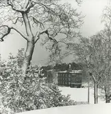 Exteriörbild. Kommunalhuset, Runda huset,  vintertid.