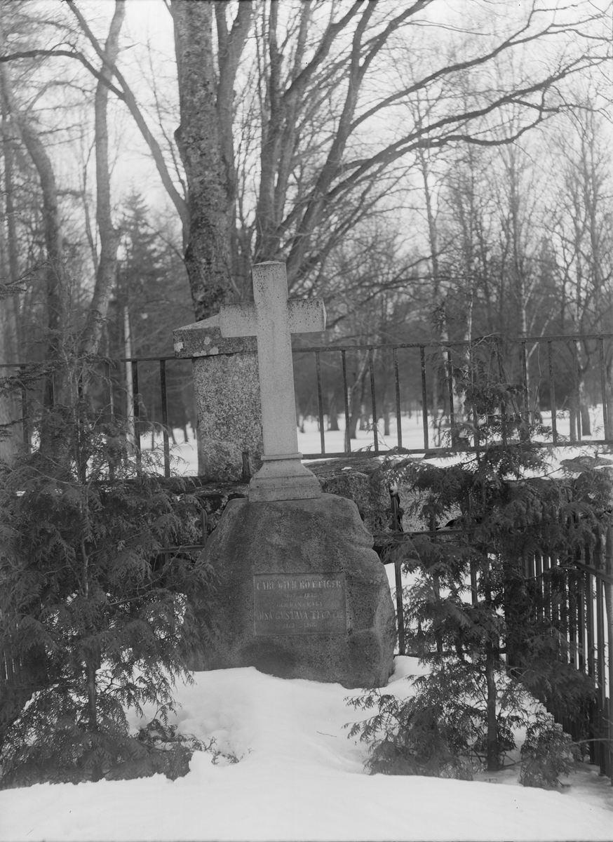 Henri Osti's Fotografiateliér, Carl Wilhelm Böttigers grav, Uppsala gamla kyrkogård, Uppsala före 1914