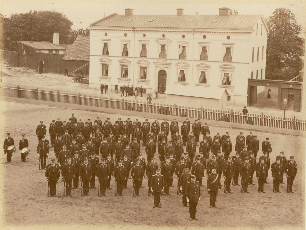Unknown artist, Photo Album containing 15 pictures from the time 1892-1893 conception Second Life-Star Regiment, Volunteer School and City Views from Norrköping.