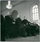 Överluleå kyrka under invigningen av elektrifieringen linjen Långsele - Boden. Till vänster i bild Gd Dahlbeck.