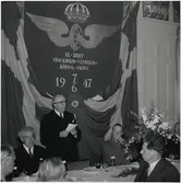 Invigningsmiddagen i Örebro med Landshövding Conrad Jonsson, Generaldirektör Gustaf Dahlbeck och Överbefälhavare Helge Jung.
