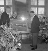 Landshövding Sandlers uppvaktning på Gävle slott vid 60-årsdagen.