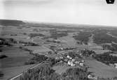 Flygfoto över stationen
Hållplats anlagd 1916. Envånings stationshus i trä, renoverat 1949