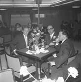 M/S Trelleborg, invigningsturen.
Journalistbordet