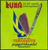 Reklam för Tornbergs pappershandel, Edsgatan 27