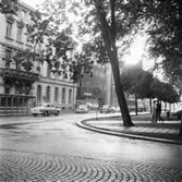 Vänersborg, Kungsgatan-Kyrkogatan. Sista dagen med vänstertrafik