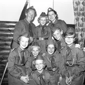 Flickscouter på Frälsningsarmén.
6 juni 1958.