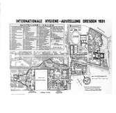 Ritning över utställningsområdet.
Från den internationella hygien-utställningen i Dresden 1930-31.