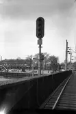 Signaler på järnvägsbron vid Tegelbacken, på sträckan mellan Stockholm Central och Riddarholmen.