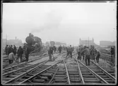 Ombyggnation av del av bangården vid Malmö centralstation, någon gång mellan 1922-1925.