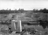 Södertälje Kanal. Klaffbron, norra kanalpelaren klar.