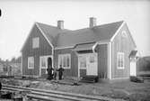 Järnvägsstationen i Hultarp under byggnad.