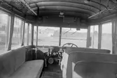 ASJ:s demonstrationsbuss, Volvo. Karossen tillverkad av Aktiebolaget Svenska Järnvägsverkstäderna, ASJ. Leveransfoto.