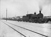 SWB L3 45. Ånglok med godståg.  Loket tillverkades 1900 och skrotades 1965.