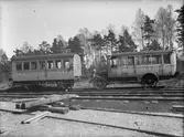 Åmål - Årjängs Järnväg, ÅmÅJ motorvagn med släp. Buss tillverkad av Fiat, ombyggd till motorvagn av UVHJ 1922. Såldes till ÅmÅJ 1930.